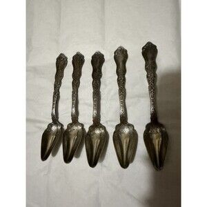 Antique 1907 Rogers AA Alhambra Silverplate Fruit Spoons Set of 5